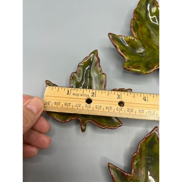 5 Ceramic Maple Leaf Decorative Nesting Accents Trinket Glazed Autumn Decor - Picture 5 of 8